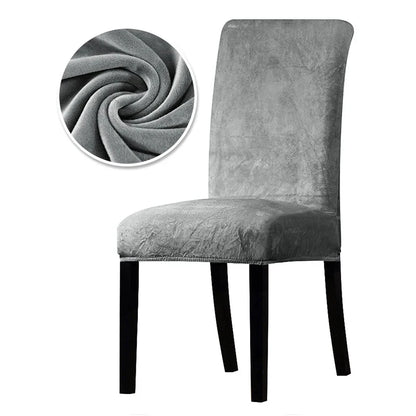 Luxurious Soft Velvet Stretch Chair Covers – Universal Slipcover Protector for Dining Room, Hotel & Office