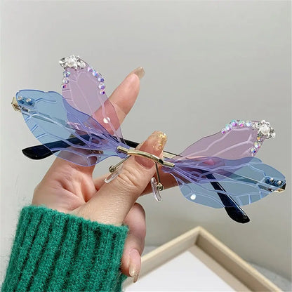 Rimless Dragonfly Wing Sunglasses