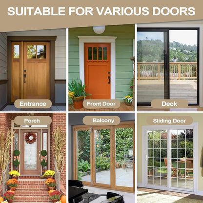 Mesh Pet Screen Door with Double Zipper Closure