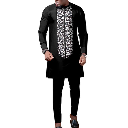 African Print Matching Couple Outfits Men's Dashiki Shirt Set & Women's Dress