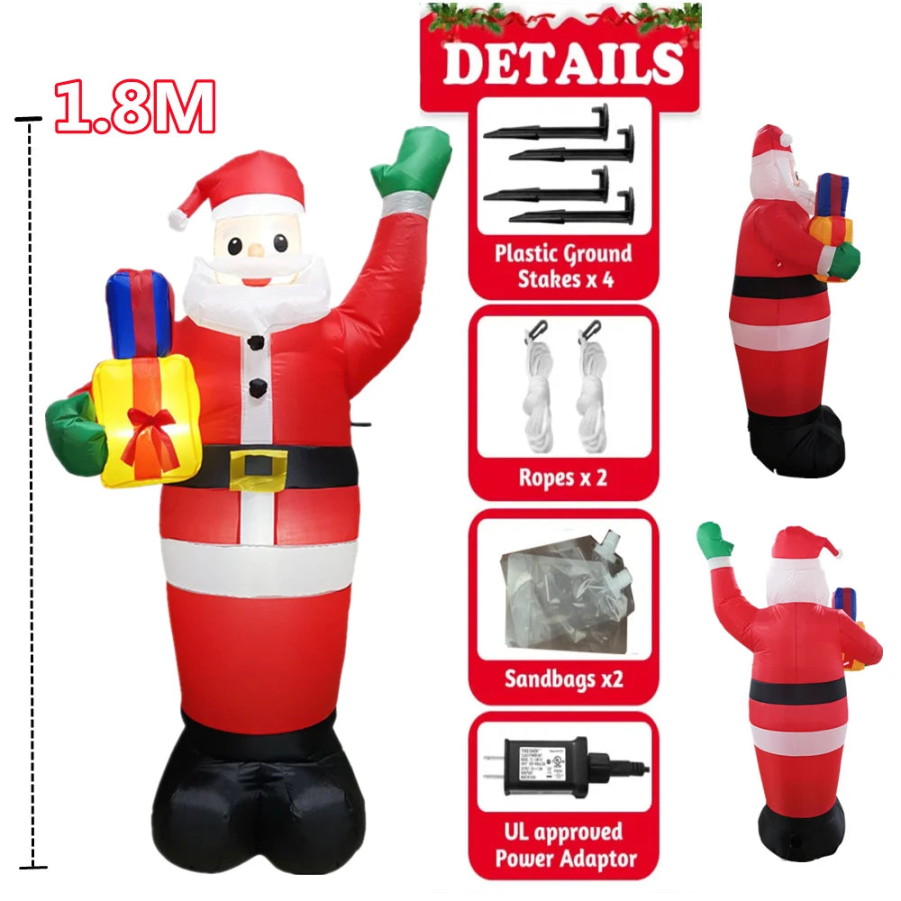 Inflatable Christmas Decorations with Built-in LED Lights