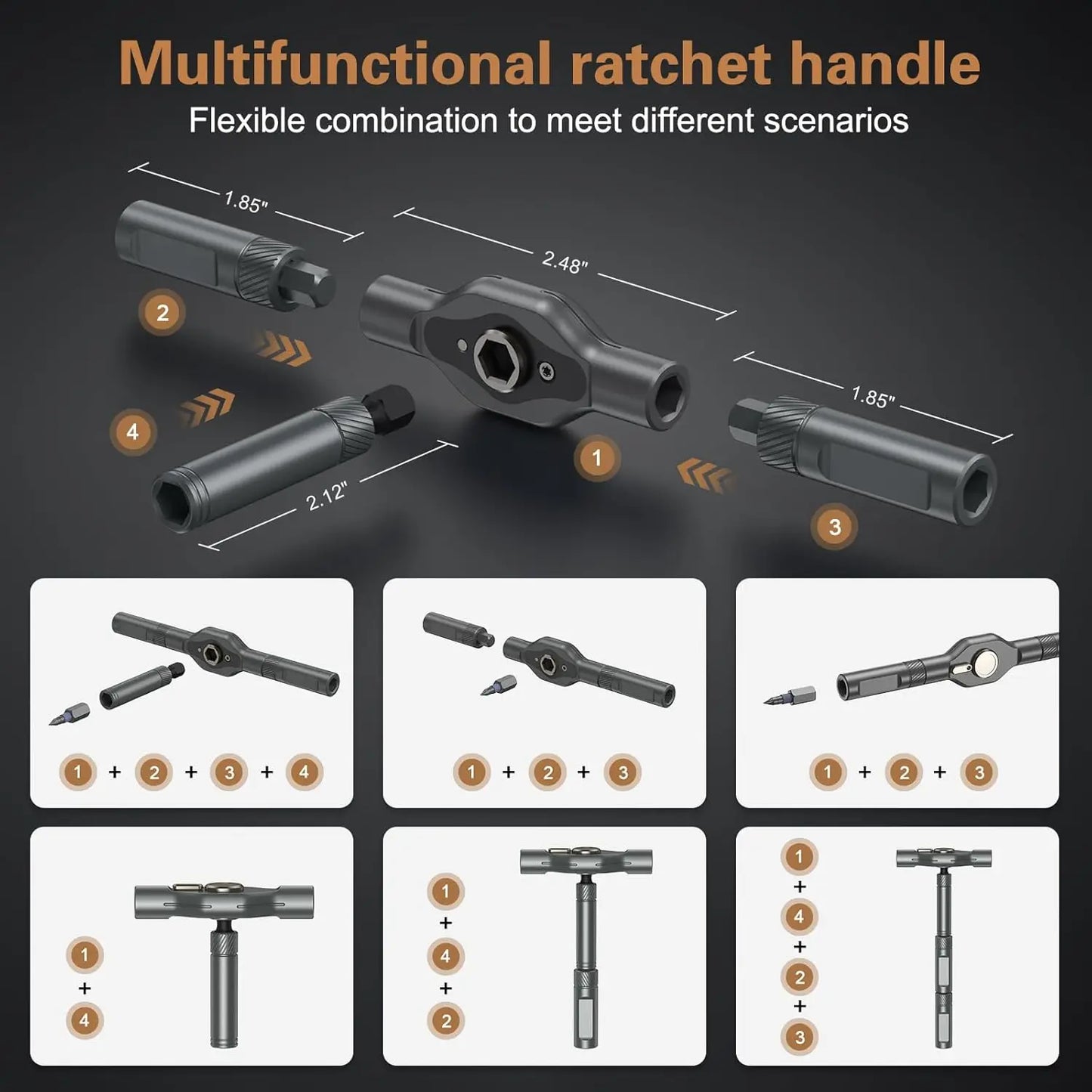 24-in-1 Multifunctional Screwdriver and Ratchet Wrench Set