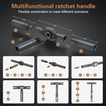 24-in-1 Multifunctional Screwdriver and Ratchet Wrench Set