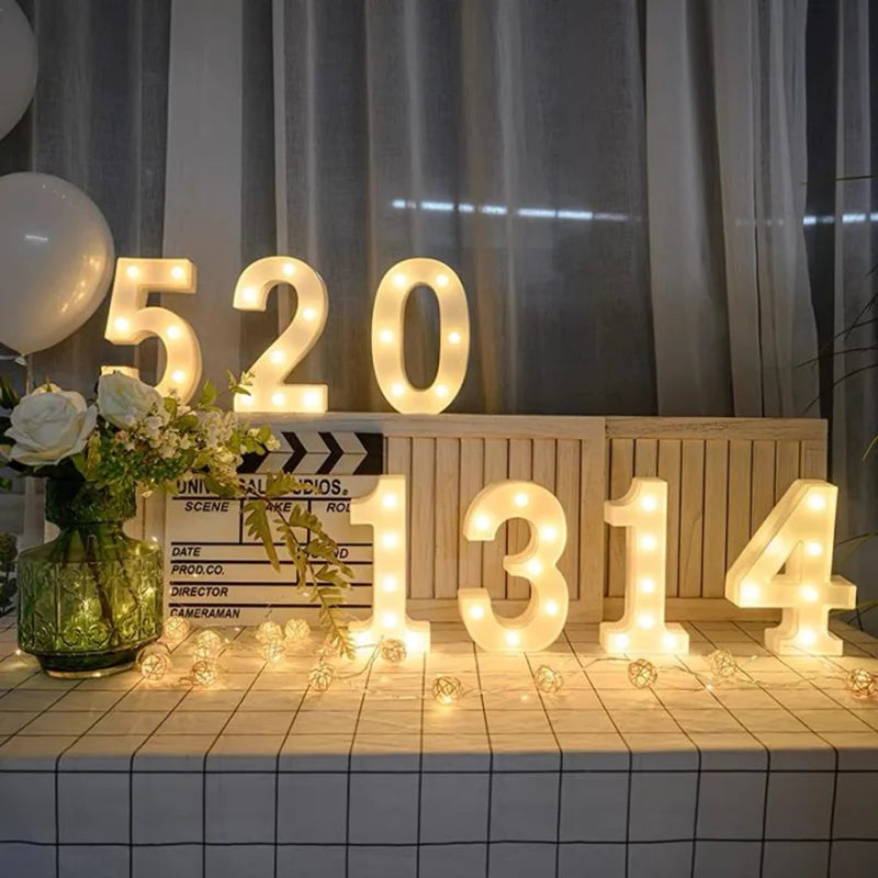 Alphabet Letter & Number LED Marquee Lights - Warm White Light-Up Decor