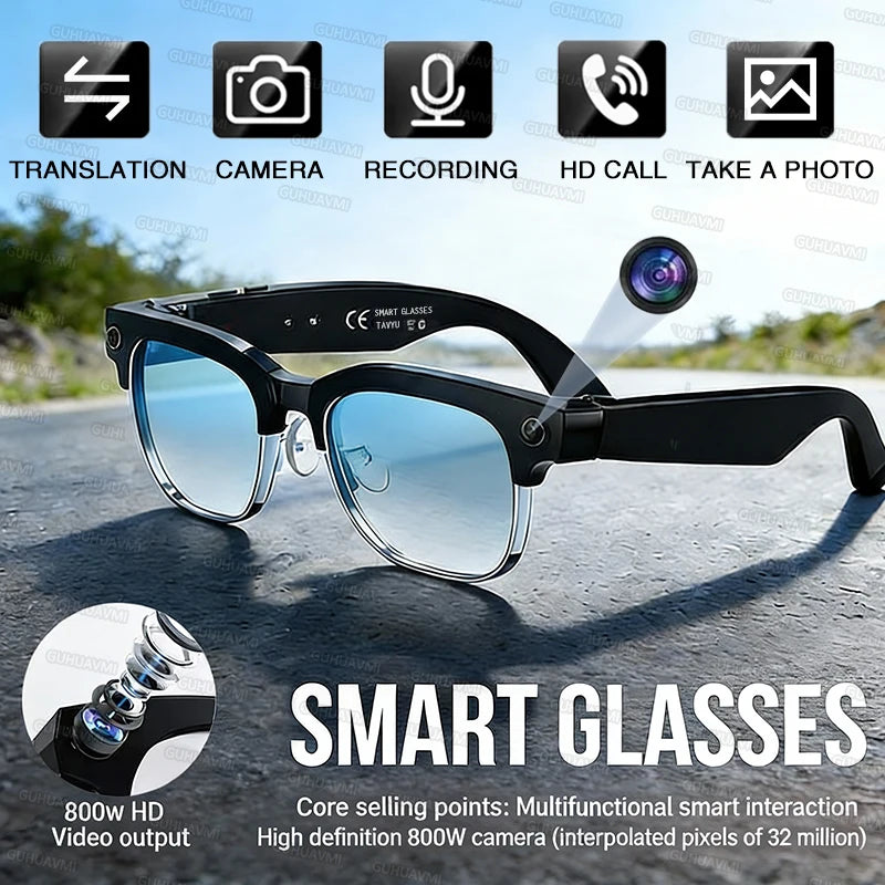 8MP Ultra-Wide HD Camera Smart Glasses