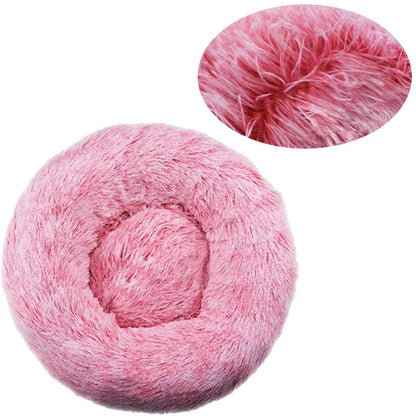Round Warm Plush Washable Pet Bed