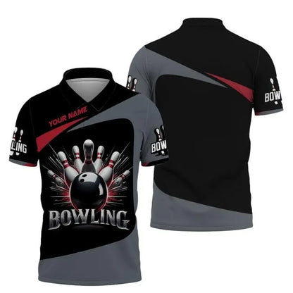Custom Name Bowling Graphic Polo Shirt