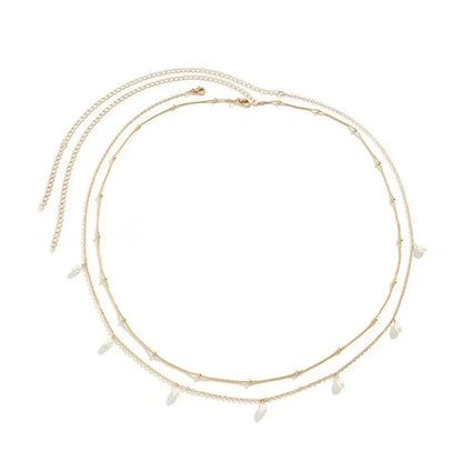 Trendy Double Layer Pearl Butterfly Chain