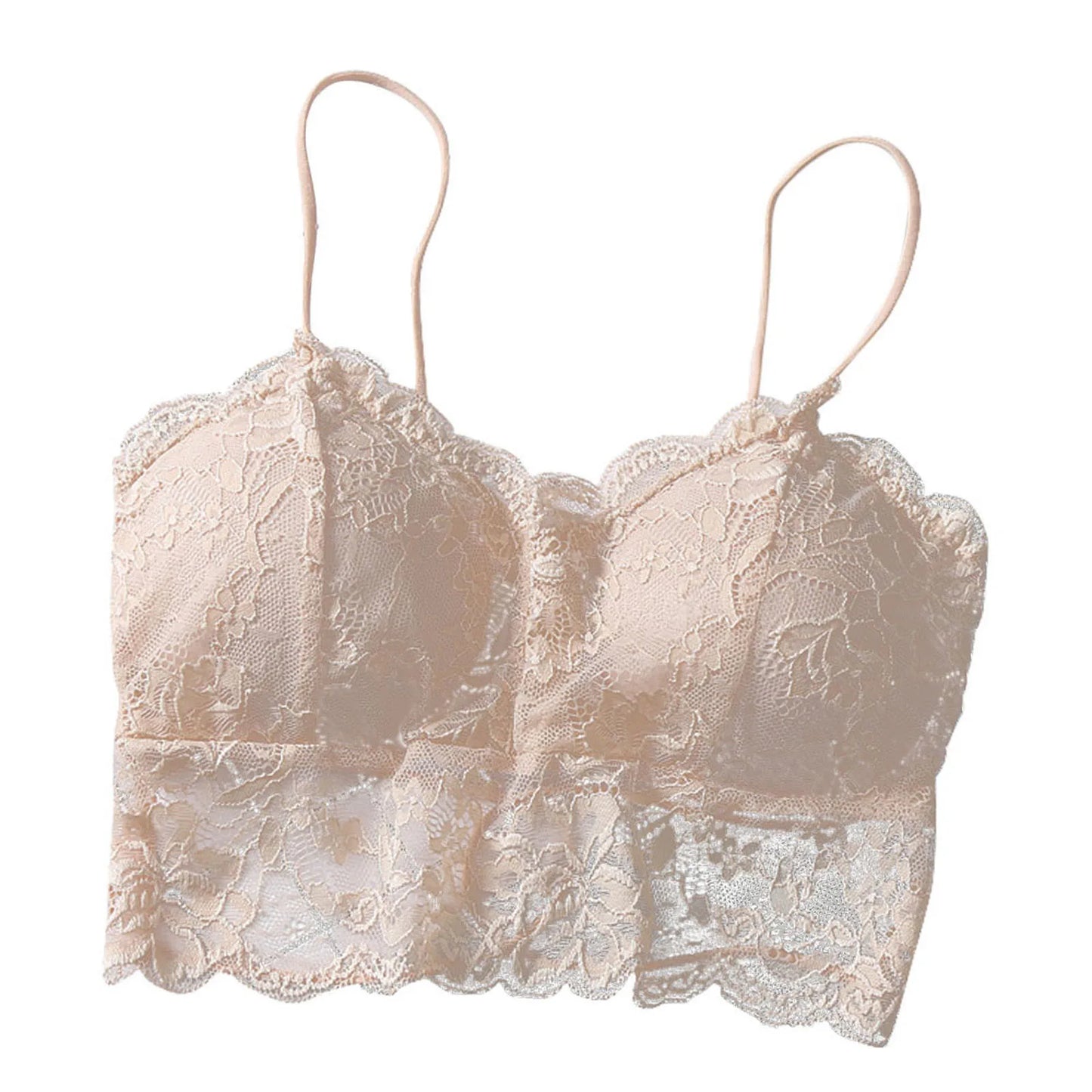Women's Lace Bustier Bralette Sleeveless Back-Zipper Crop Tank Top