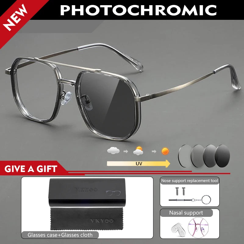 Retro Aviator Anti-Blue Light Glasses with Custom Reading Lenses