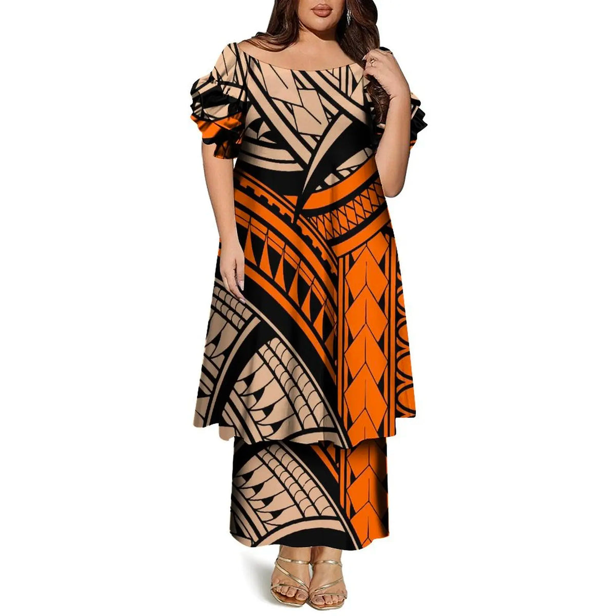Women’s Plus Size Bohemian Floral Print Maxi Dress – Casual O-Neck Ankle-Length Dress