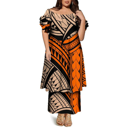 Women’s Plus Size Bohemian Floral Print Maxi Dress – Casual O-Neck Ankle-Length Dress