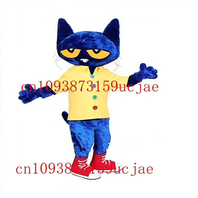 Pete the Cat Mascot Costume – Adult Cartoon Fancy Dress Cosplay Suit for Halloween & Christmas