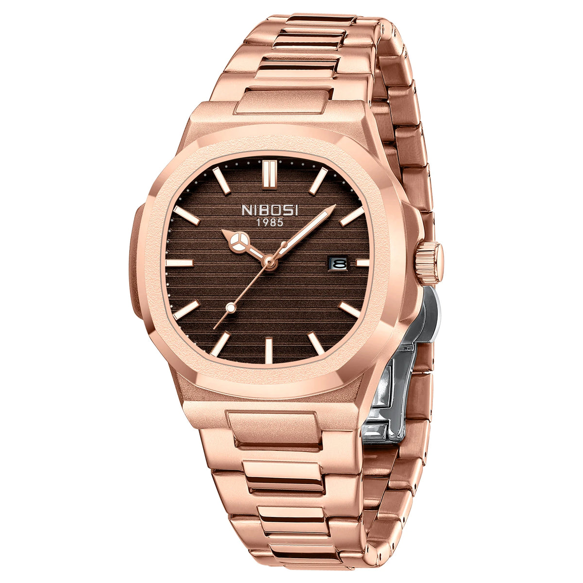 NIBOSI Men's Stainless Steel Analog Quartz Military Watch