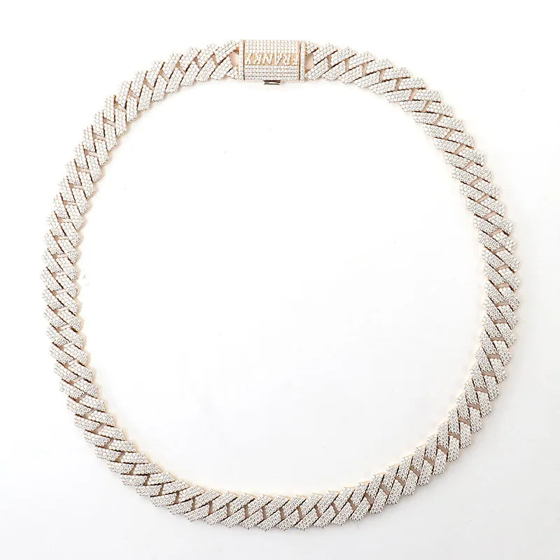 15mm 10K Gold Moissanite Miami Cuban Link Chain