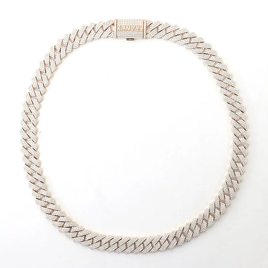 15mm 10K Gold Moissanite Miami Cuban Link Chain