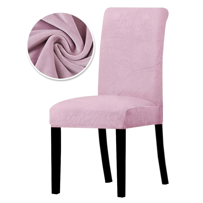 Luxurious Soft Velvet Stretch Chair Covers – Universal Slipcover Protector for Dining Room, Hotel & Office
