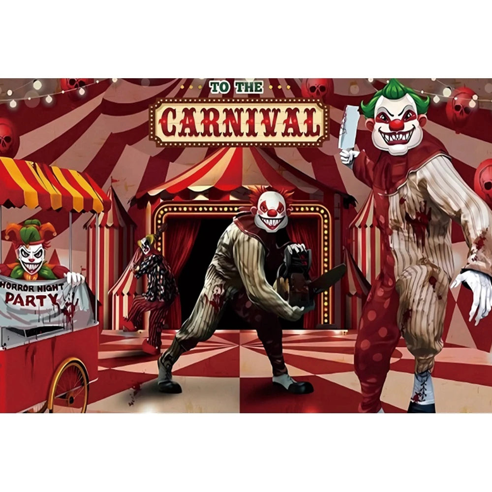 Haunted Carnival Halloween Backdrop - Spooky Circus Photography Prop