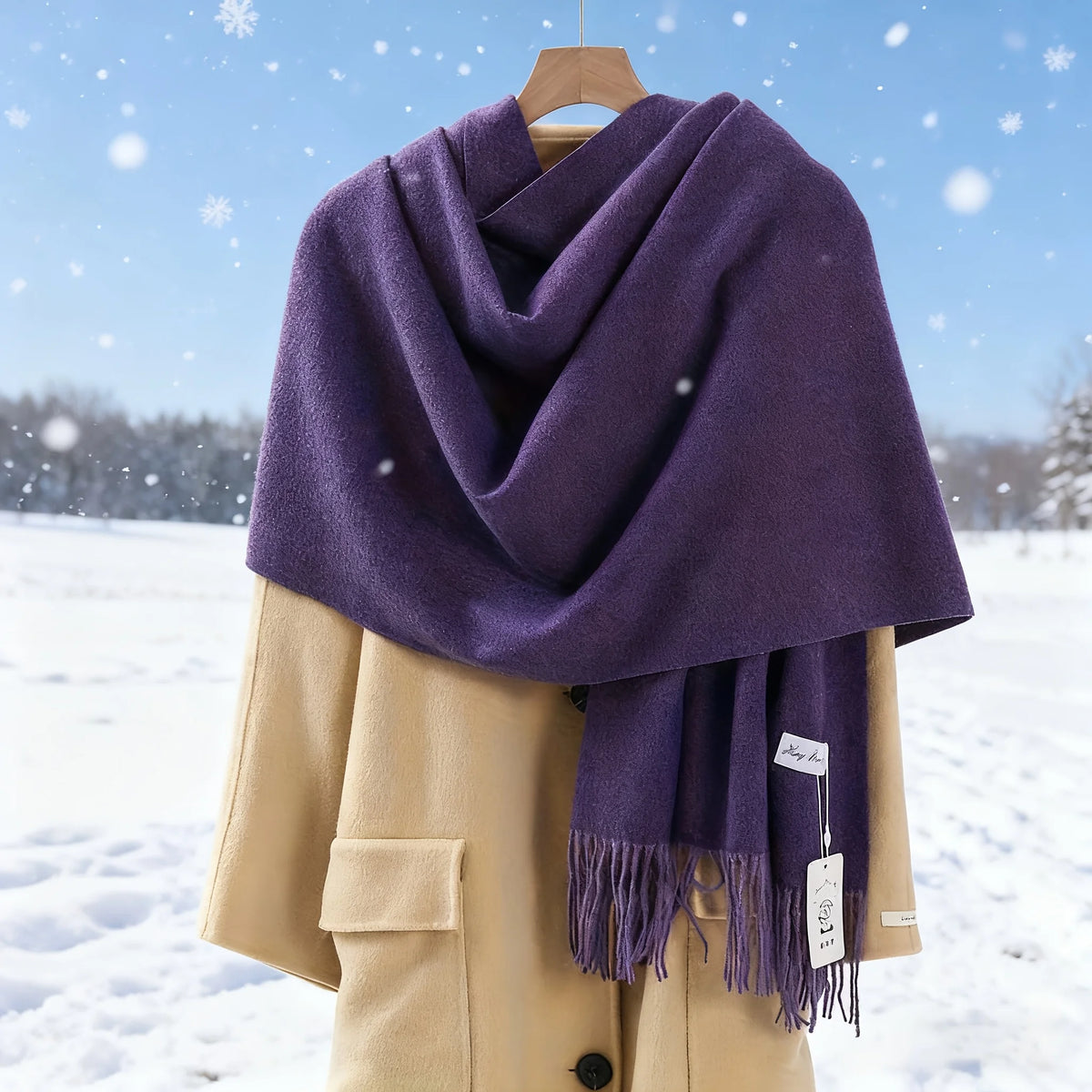 Luxurious Wool-Blend Winter Pashmina Shawl & Scarf