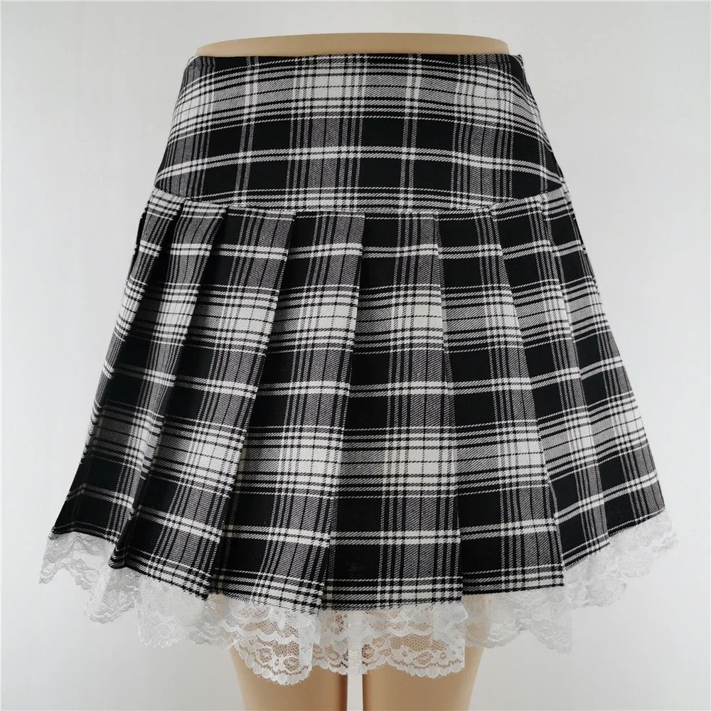 Women's Punk Gothic High-Waisted Bandage Mini Skirt