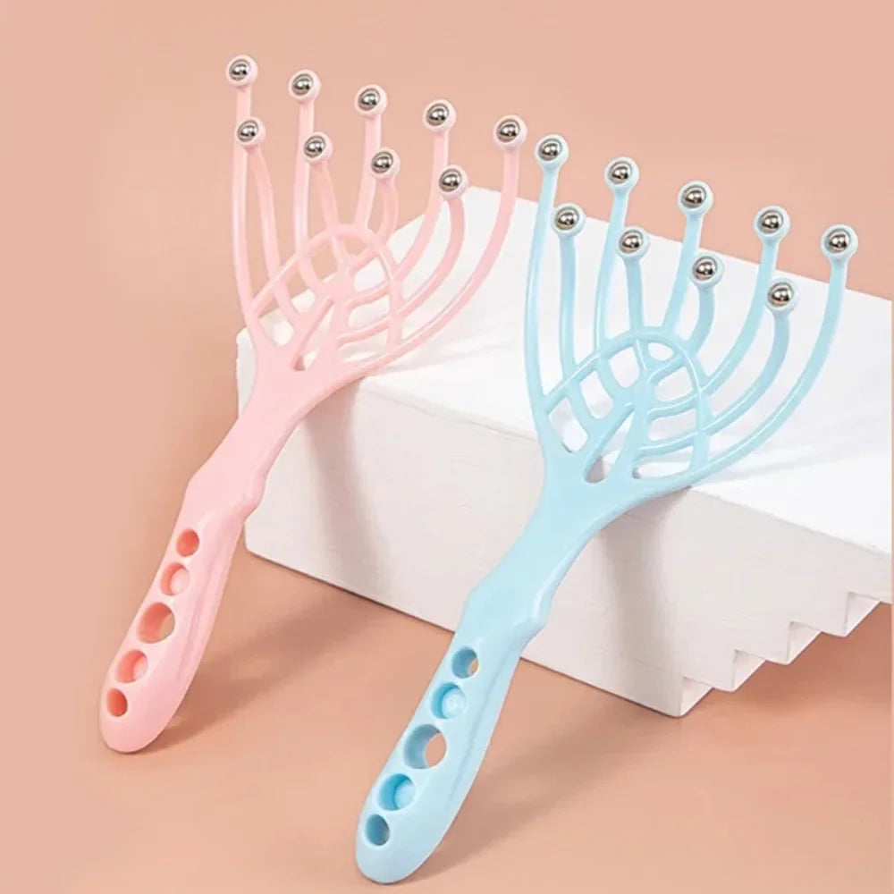 Scalp Neck Five Finger 9 Claws Steel Ball Hand Held Massager