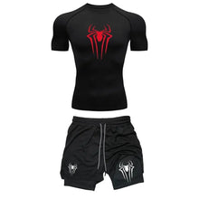 Compression Spider Printed Quick Dry Sportwear Set