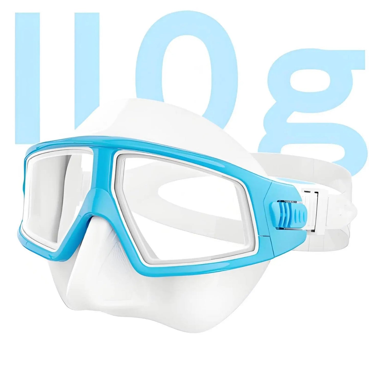 Scuba Diving Mask & Snorkel Set - Tempered Glass Panoramic Vision Mask with Protective Nose Cover