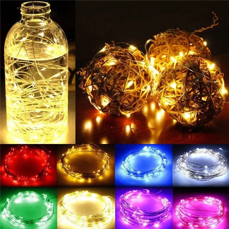 LED Copper Wire Battery-Powered Fairy String Lights