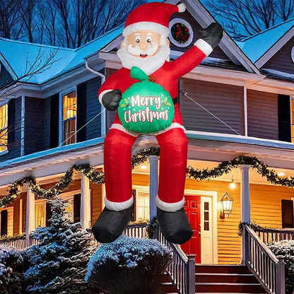 1.8M/5.9FT Inflatable Santa Claus Holding Gift Bag with LED Lights