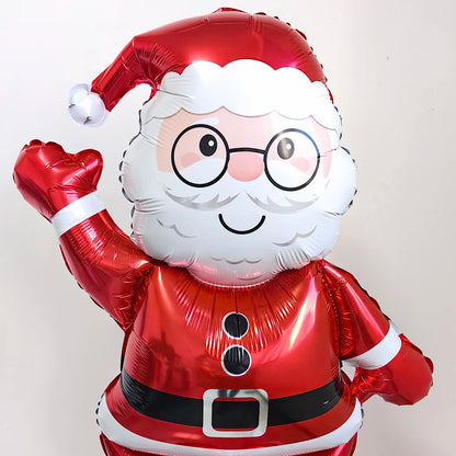 Large Standing 4D Foil Christmas Balloon - Inflatable Holiday Decor with Base