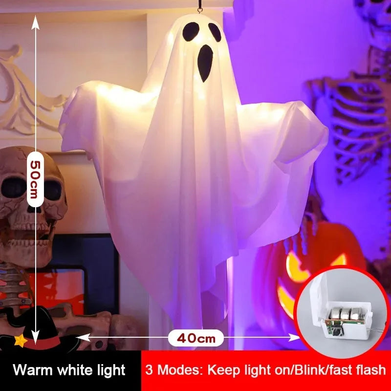 Hanging LED Light-Up Ghost Halloween Decoration