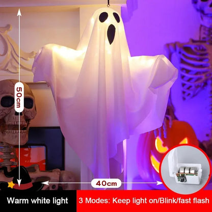 Hanging LED Light-Up Ghost Halloween Decoration