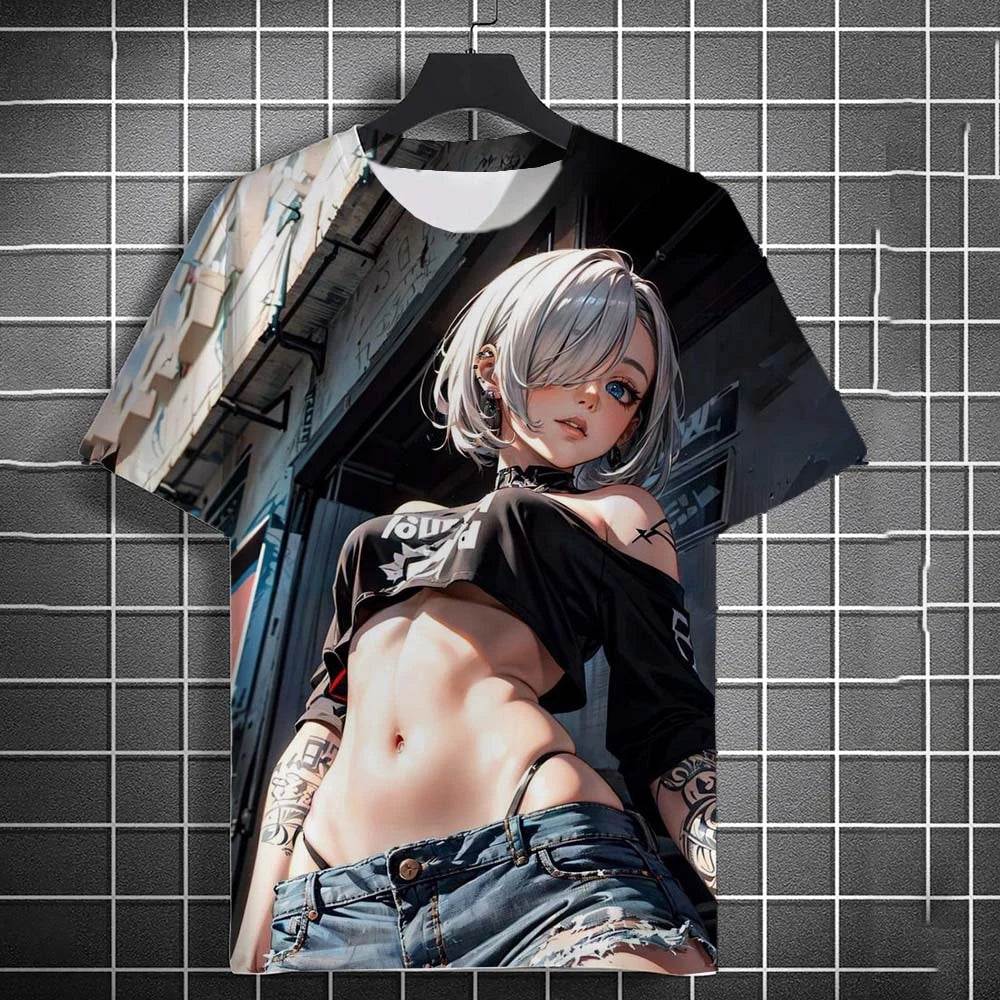Cartoon 3D Print Graphic Unisex Short-Sleeve T-Shirt