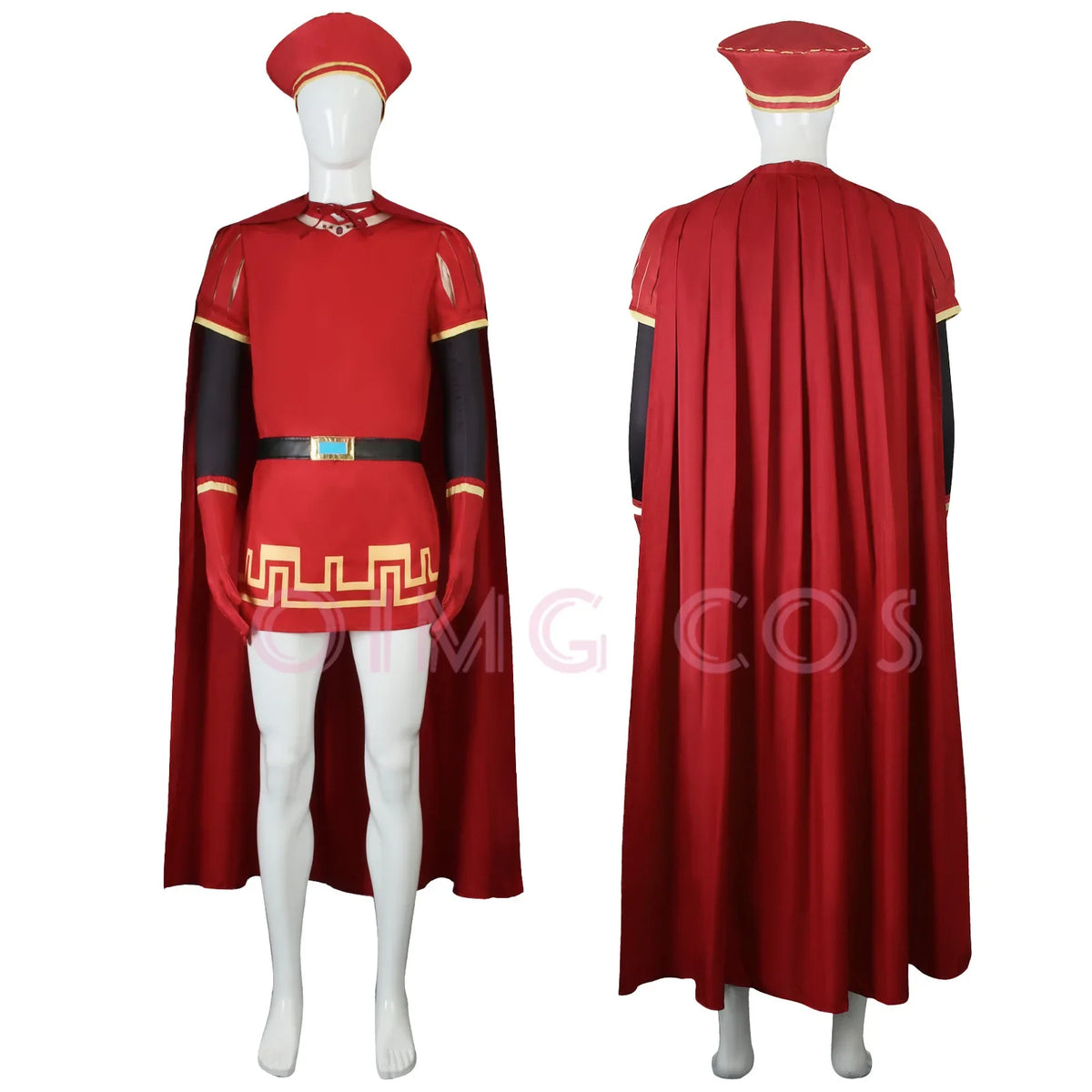 Lord Farquaad Cosplay Costume - Shrek Red Uniform & Cape Set
