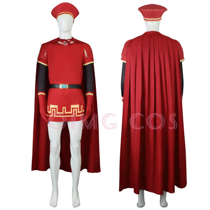 Lord Farquaad Cosplay Costume - Shrek Red Uniform & Cape Set