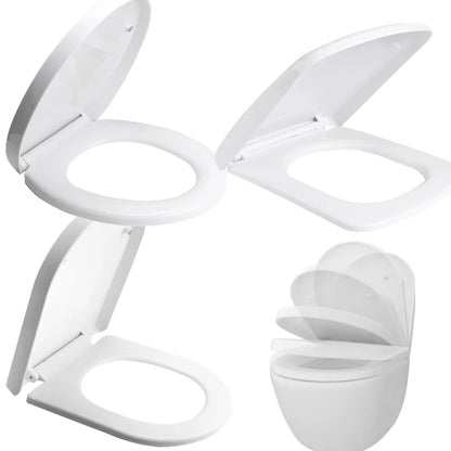 Soft-Close Quick-Release Toilet Seat for Square, U, and O Shapes
