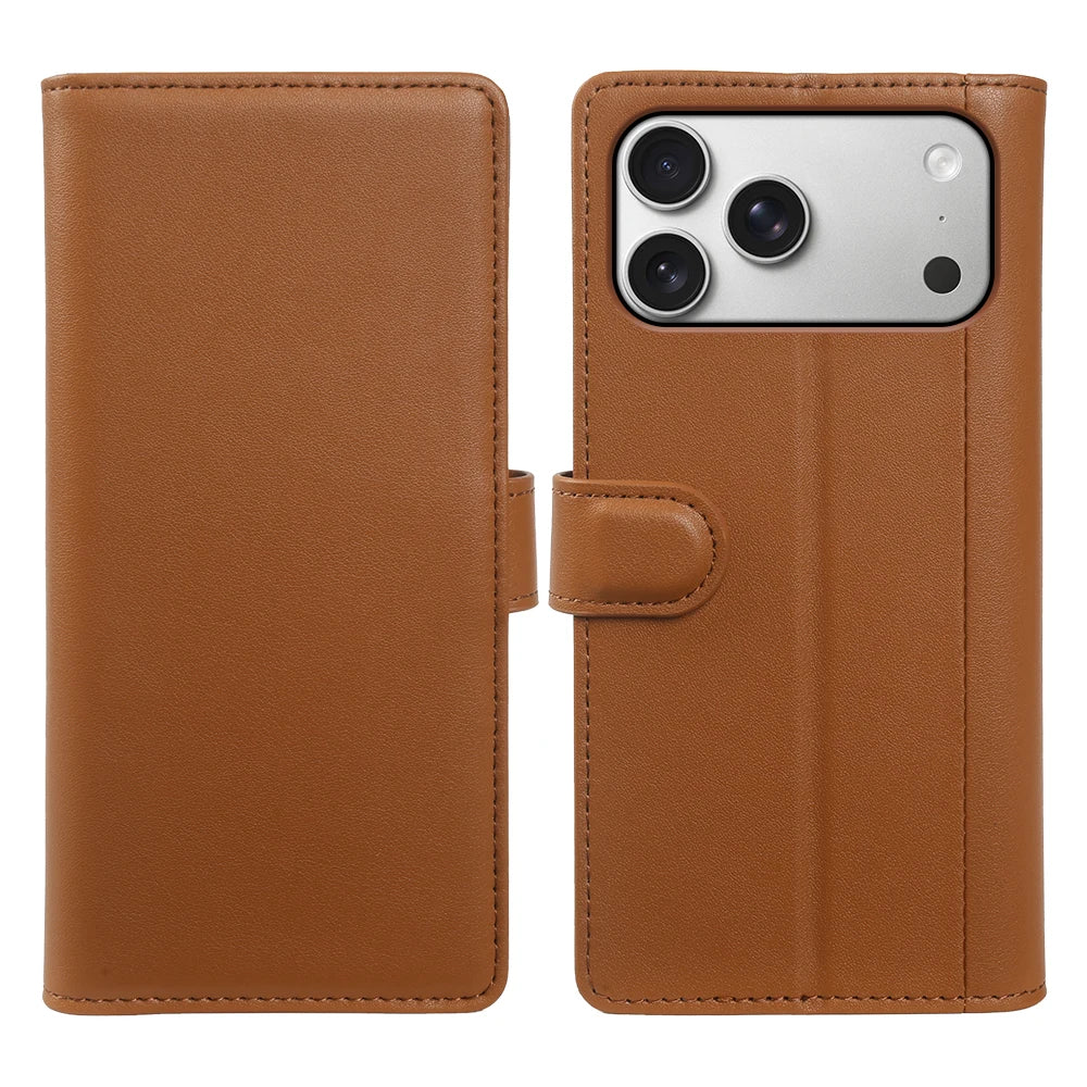 Genuine Leather Flip Wallet Phone Case for iPhone