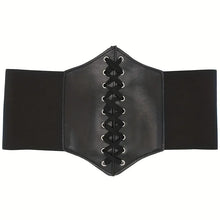 Black Wide Faux Leather Slimming Waist Belt
