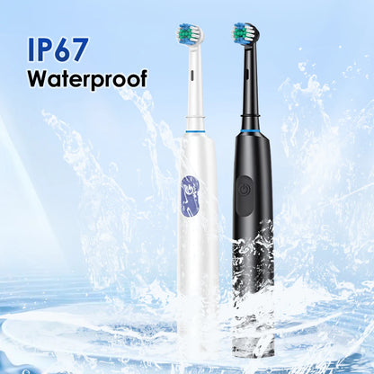 Electric Rotary Cleaning Tooth Brush With Timer & 8 Head