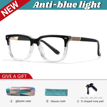 VICKY Retro Geometric Square Design Anti-blue Light Reading Glasses