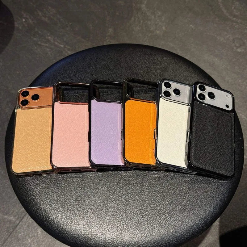 Electroplated Lychee Grain Phone Case