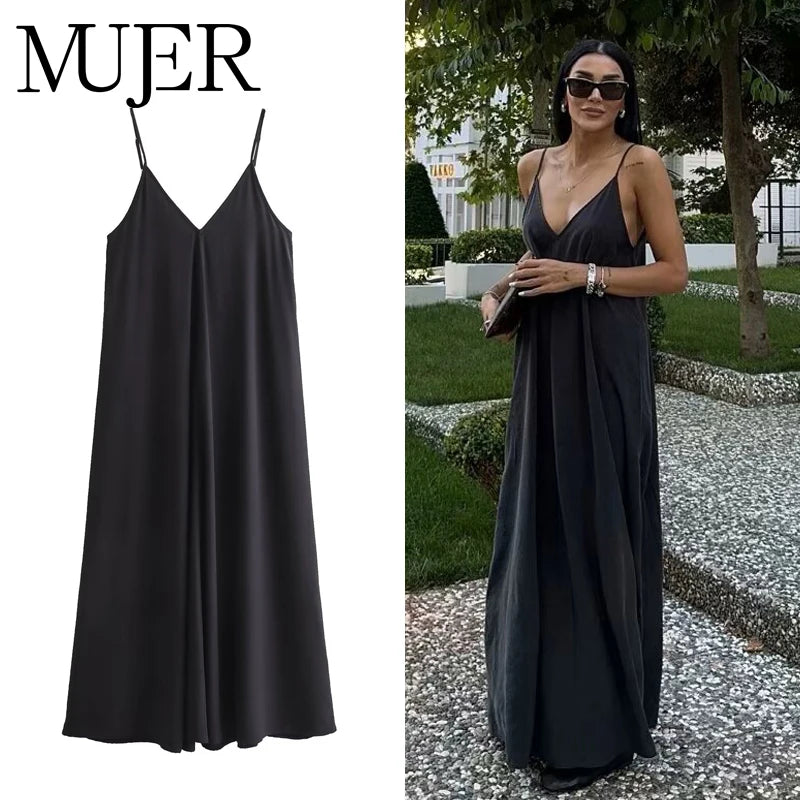 Black Slip Long Dress