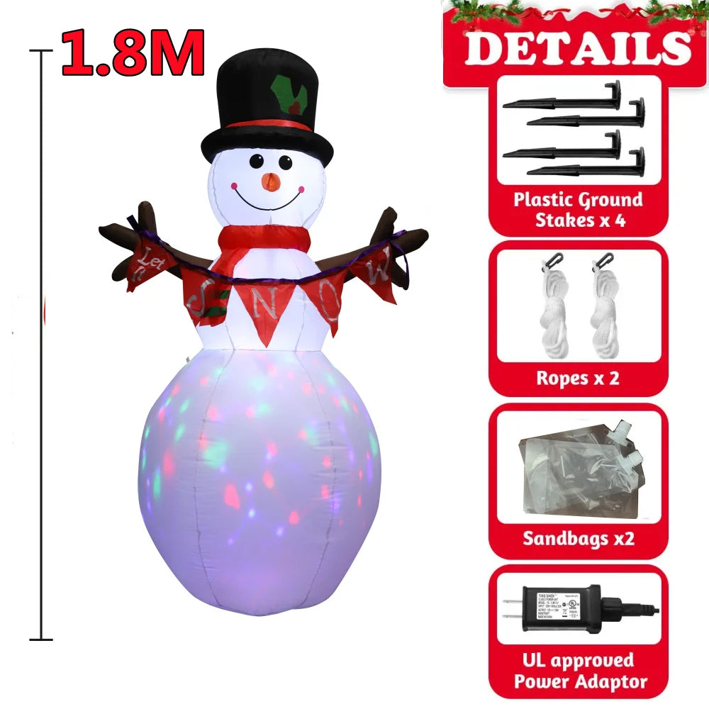 Inflatable Christmas Decorations with Built-in LED Lights