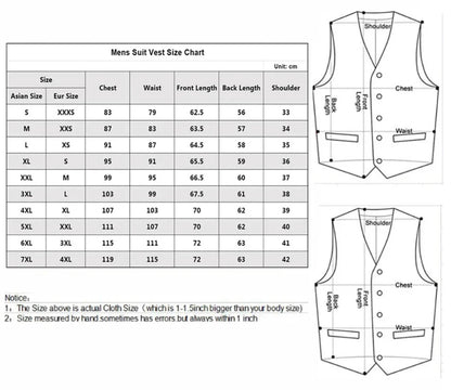 Men's Single-Breasted Slim Fit Formal Business Suit Vest