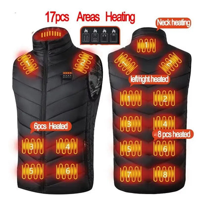 Men's Electric Heated Winter Vest Jacket (17 Heating Zones)