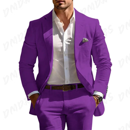 Men’s Formal Slim-Fit Suit Set – Premium Single-Breasted Wedding & Business Tuxedo