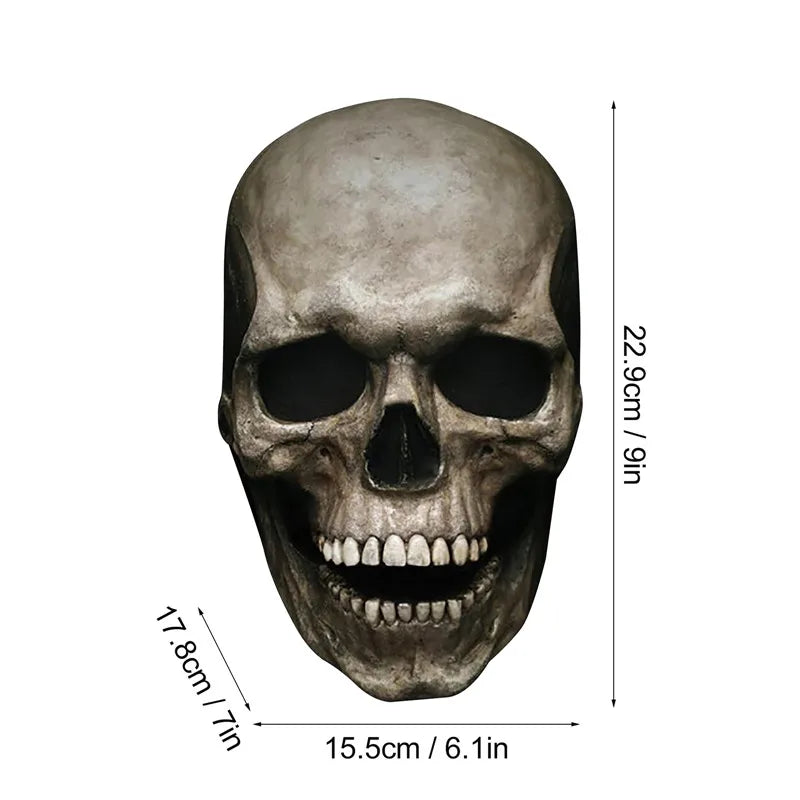 Full Head Skeleton Mask with Movable Jaw