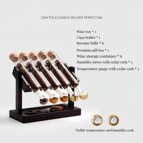 Five tube cigar Sealed Glass Tube Cigar Moisturizing Box