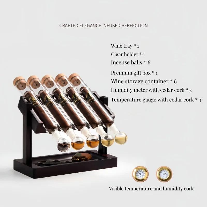 Five tube cigar Sealed Glass Tube Cigar Moisturizing Box