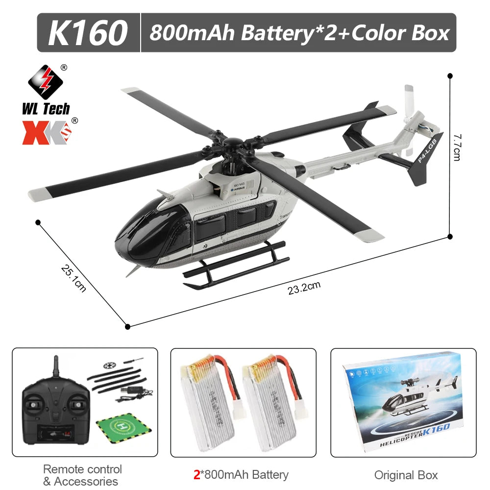 WLtoys K160 4CH RC Helicopter EC-145 6-Axis Gyro Brushless Fixed Altitude Helicopter
